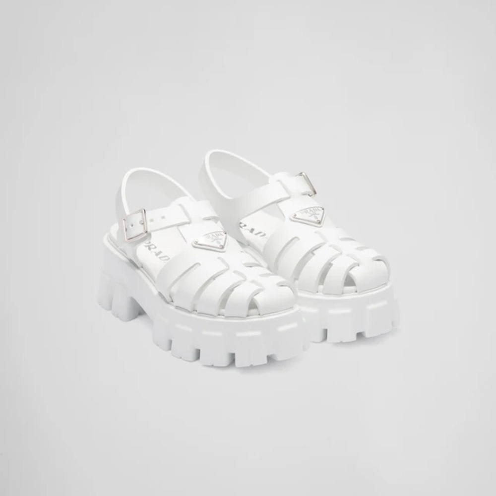 Prada logo rubber sandals